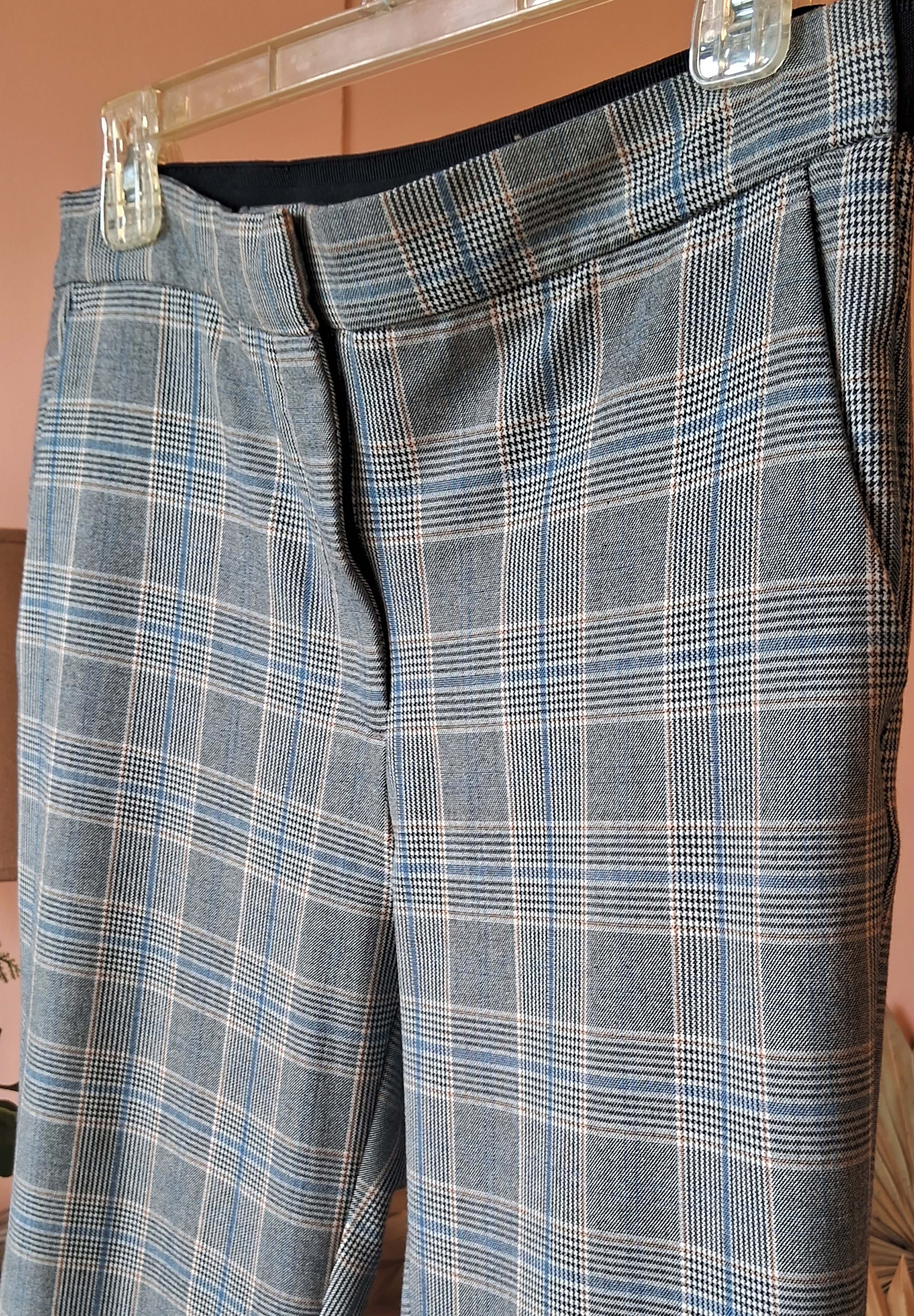 Twill (Black, Grey and Blue) Checks Trousers (PL-41)