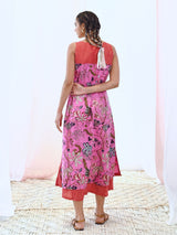 Pink Cotton Printed Floral Slip Dress