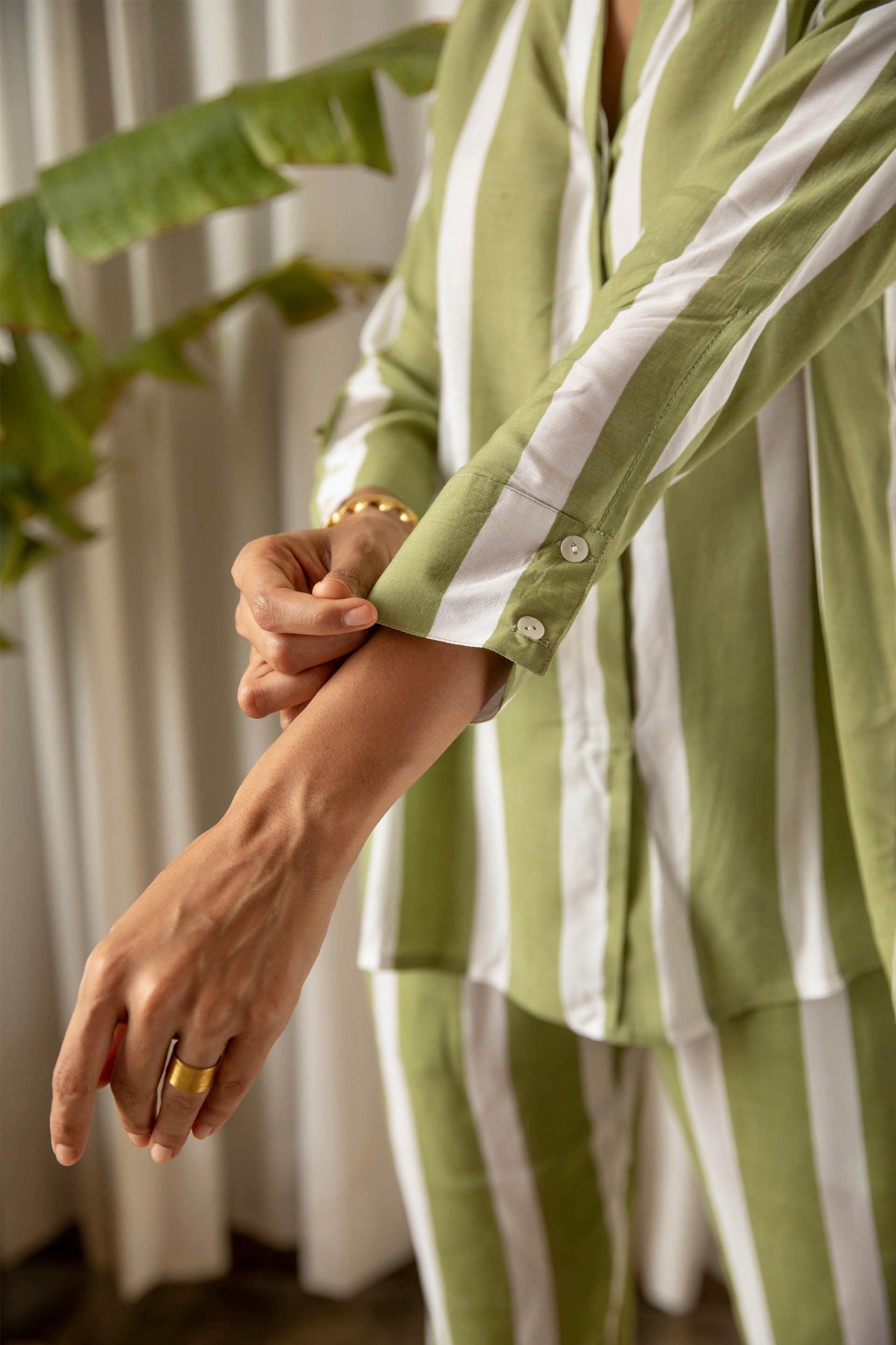 Green Striped Muslin (Shirt only)