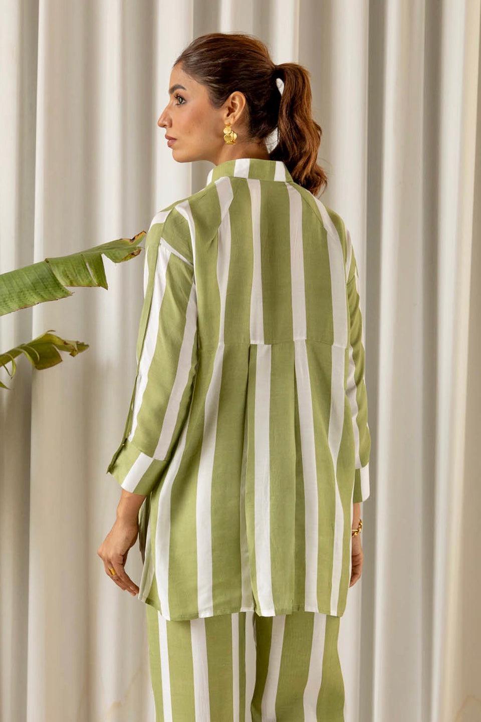 Green Striped Muslin (Shirt only)