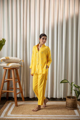 Yellow Embroidered Co-ord Set (Set of Two)