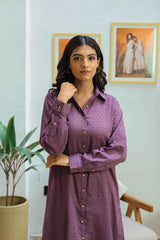 Purple Cotton Weaved Co-ord Set (Set of Two)