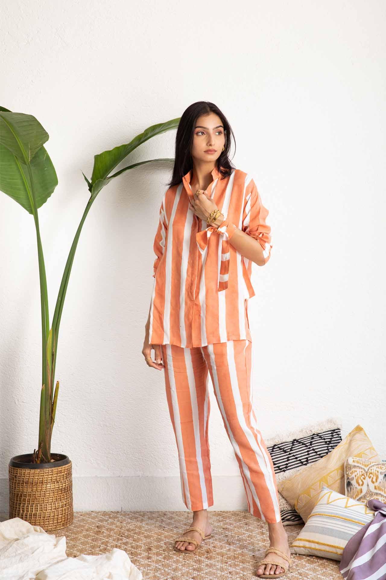 Orange Striped Muslin (Shirt only)