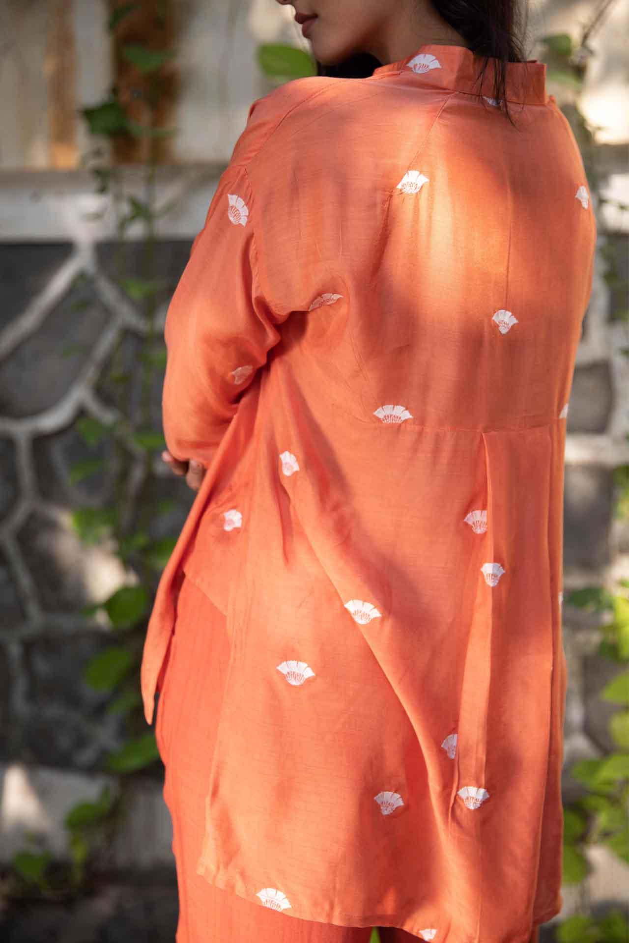 Orange Embroidered Muslin (Shirt only)