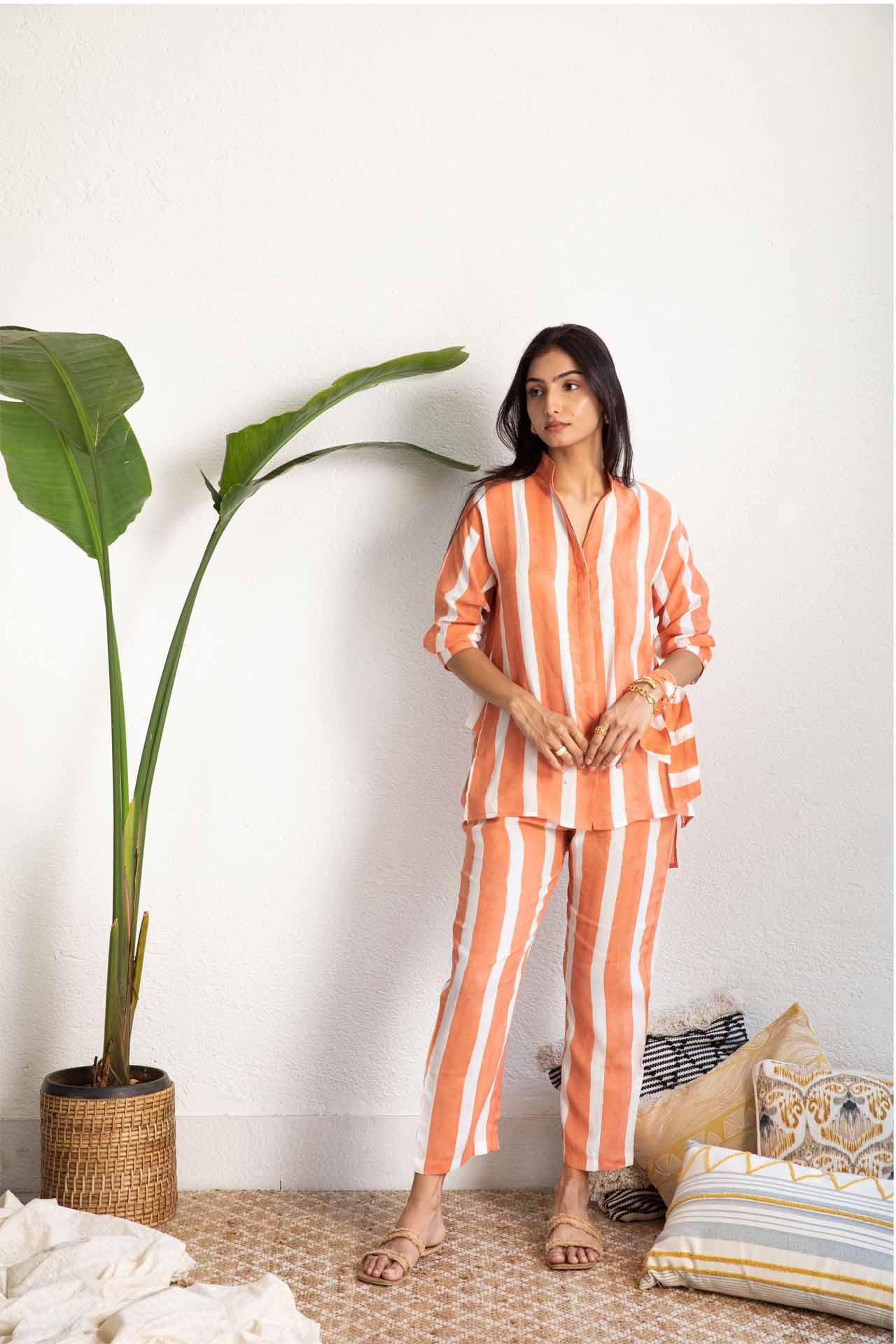 Orange Striped Muslin (Shirt only)