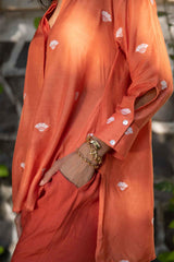 Orange embroidered Co-ord Set (Set of Two)