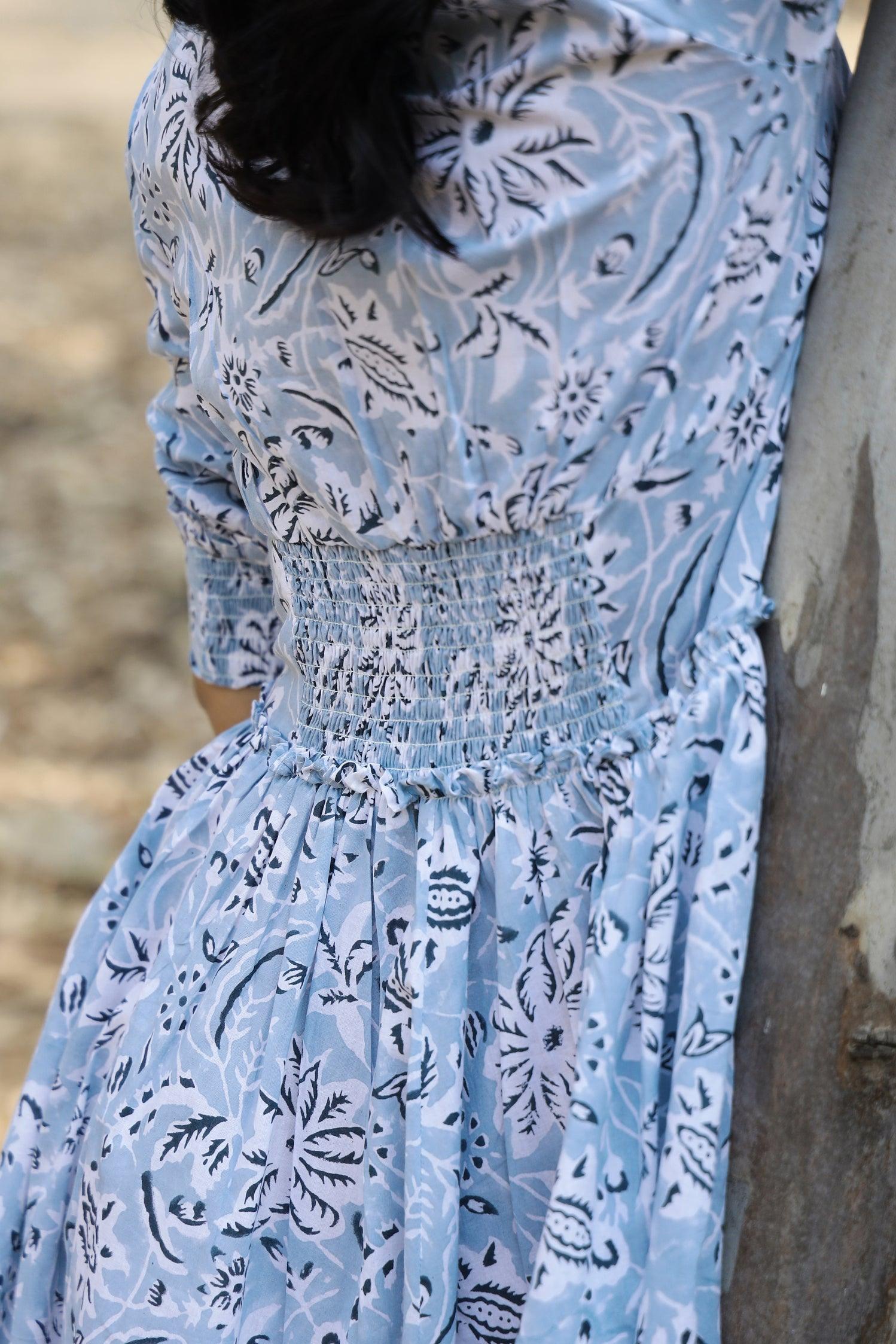 Azure Blue Shirt-Dress