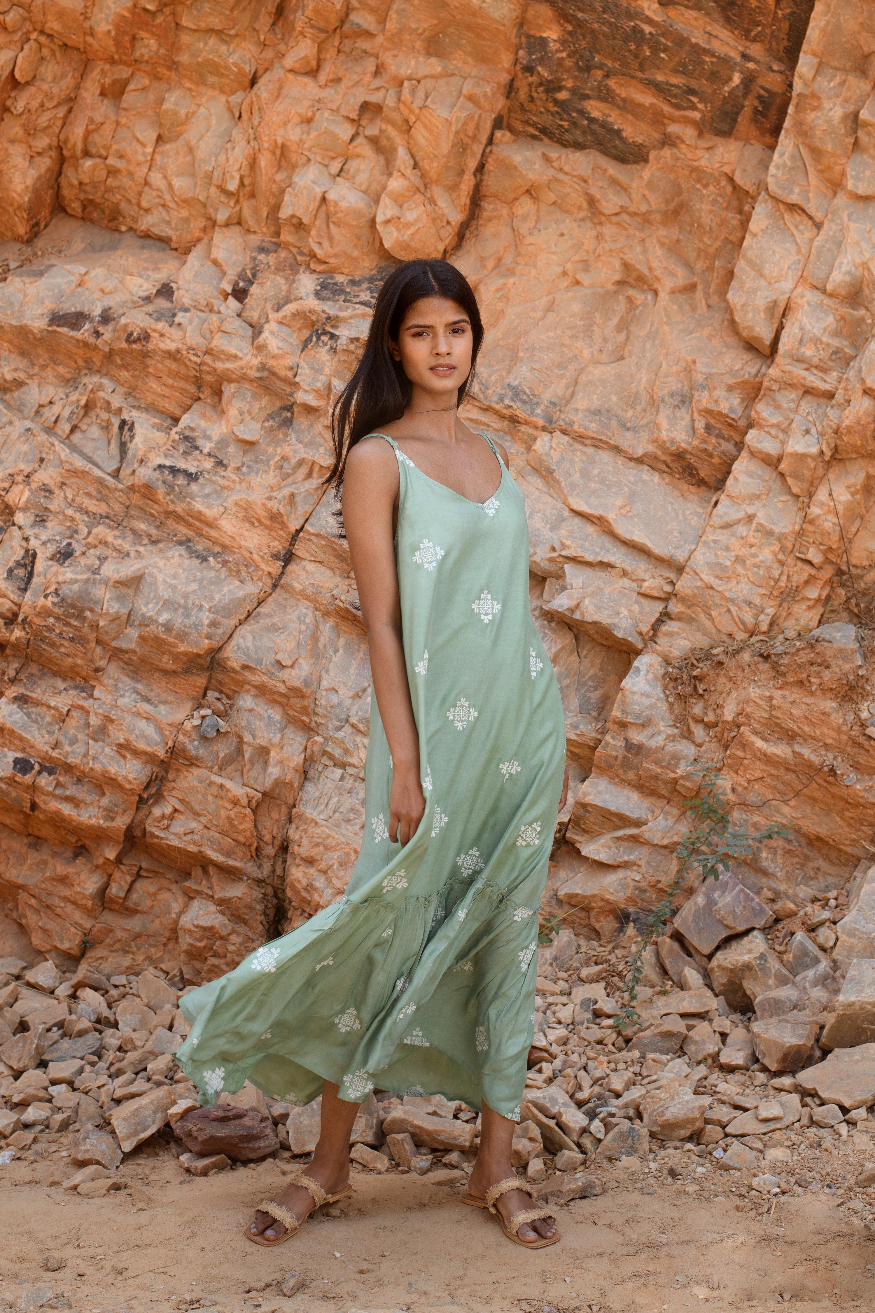 Sage Green Strappy Maxi