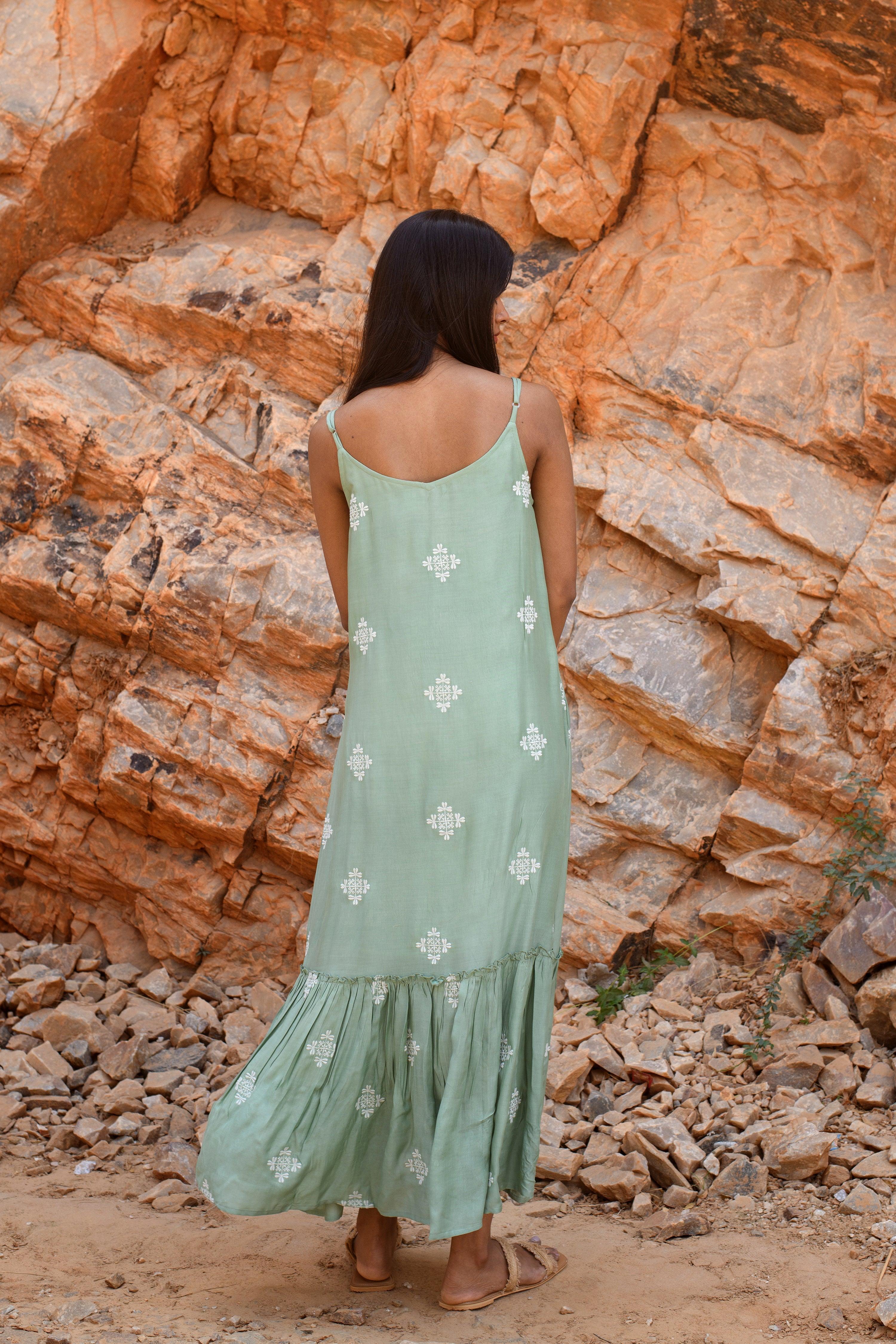 Sage Green Strappy Maxi