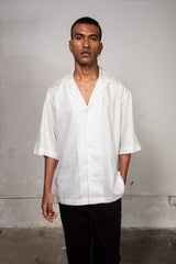 Tencel White Camp Collar Shirt