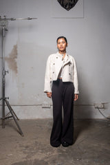 White Cropped Riding Jacket