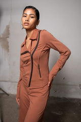 Deconstructed Biker Jacket - Caramel