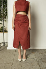 Draped Wrap-Around Skirt