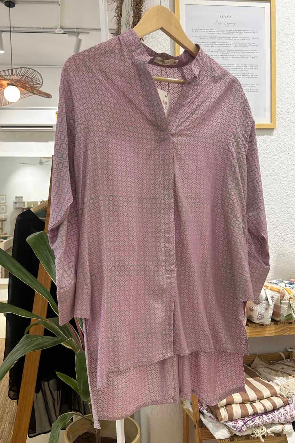 Lilac Printed Muslin Shirt