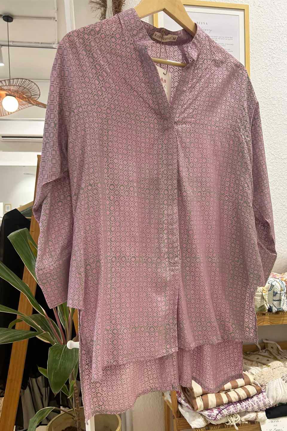 Lilac Printed Muslin Shirt