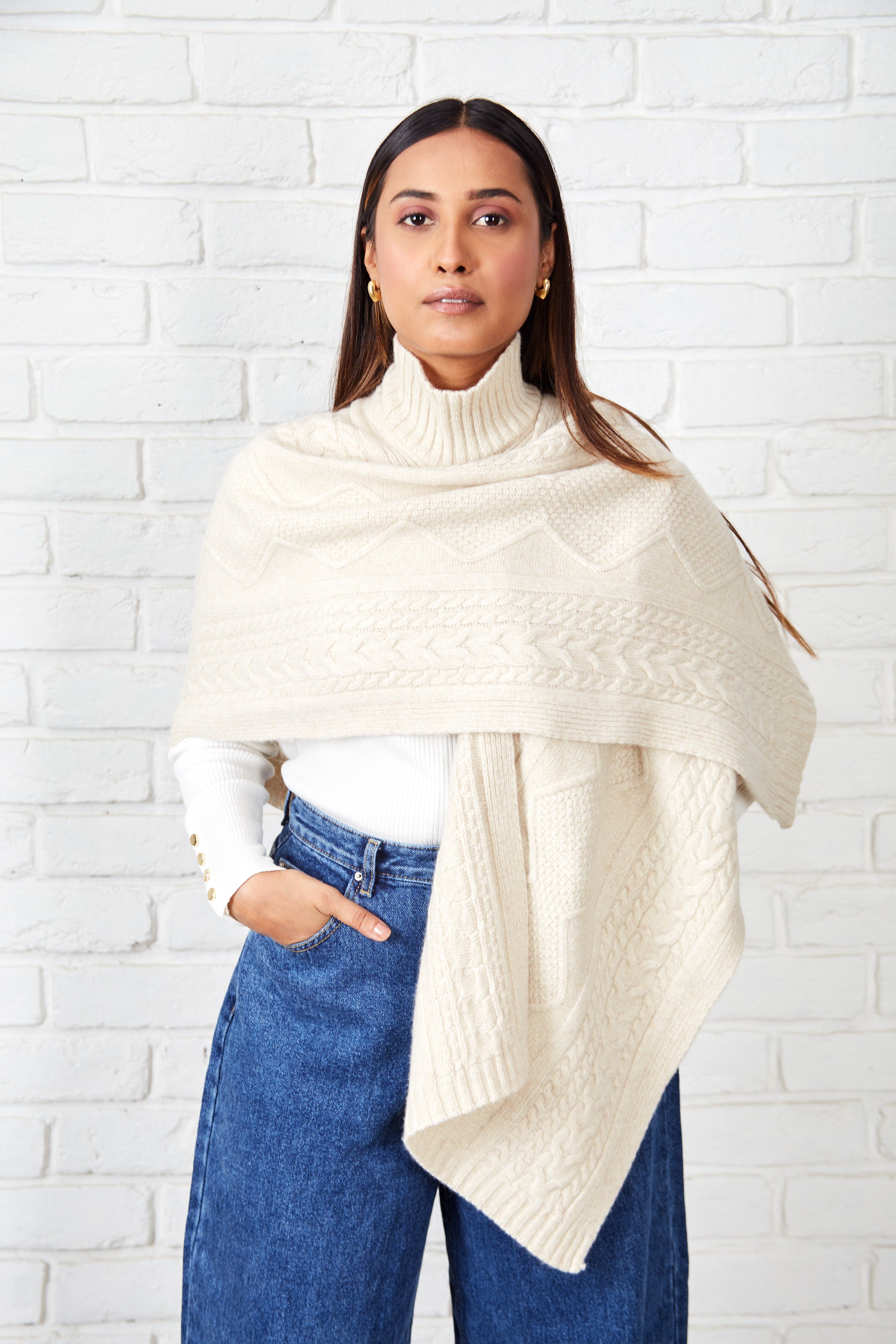 Alpaca Cashmere Poncho Shawl