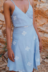 Sky Blue Wrap Dress