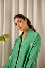 Green Embroidered Co-ord Set (Set of Two)