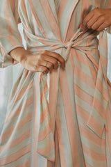 Blush Striped Jacket Set with Pants (Set of two)