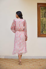 Soft Floral Printed Chiffon Dress